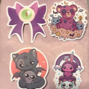 4 kawaii Creep stickers pastel goth